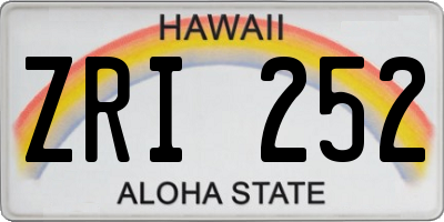 HI license plate ZRI252