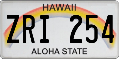 HI license plate ZRI254