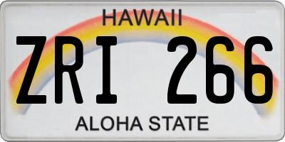 HI license plate ZRI266