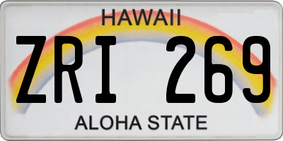 HI license plate ZRI269