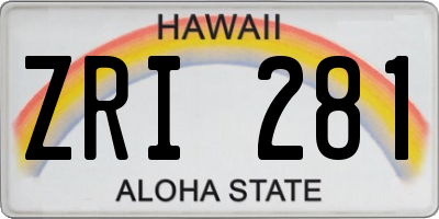 HI license plate ZRI281