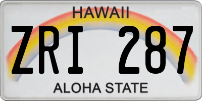 HI license plate ZRI287