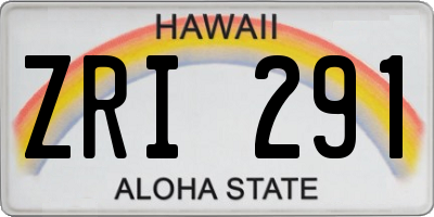 HI license plate ZRI291
