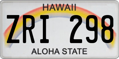 HI license plate ZRI298