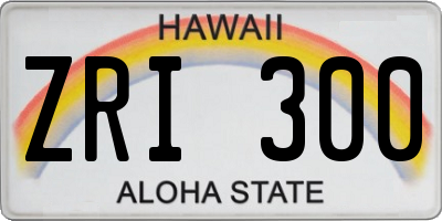 HI license plate ZRI300