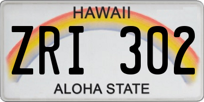 HI license plate ZRI302