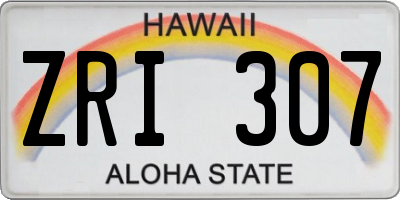 HI license plate ZRI307
