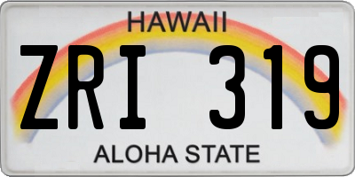 HI license plate ZRI319