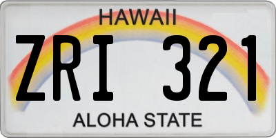 HI license plate ZRI321