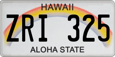 HI license plate ZRI325