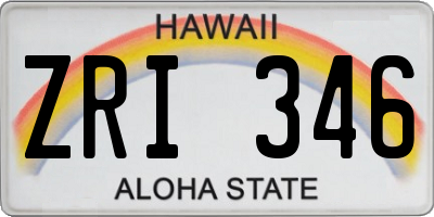 HI license plate ZRI346