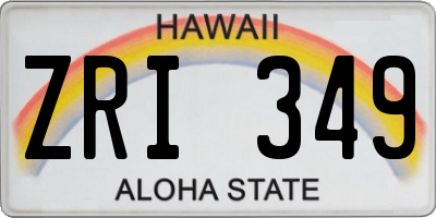 HI license plate ZRI349