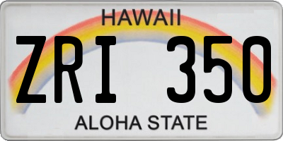 HI license plate ZRI350