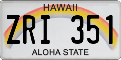 HI license plate ZRI351
