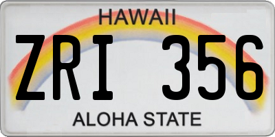 HI license plate ZRI356