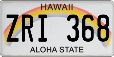 HI license plate ZRI368