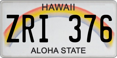 HI license plate ZRI376