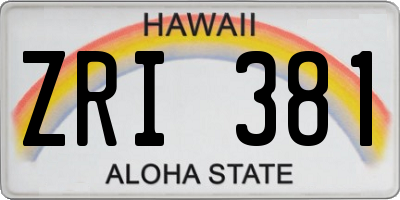 HI license plate ZRI381