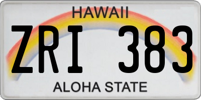 HI license plate ZRI383