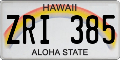 HI license plate ZRI385