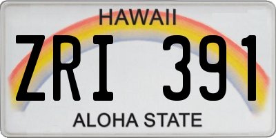 HI license plate ZRI391