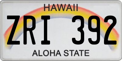 HI license plate ZRI392