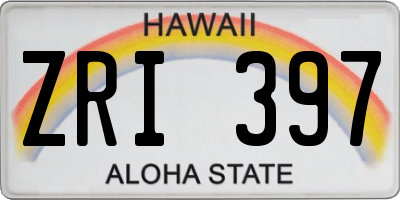 HI license plate ZRI397