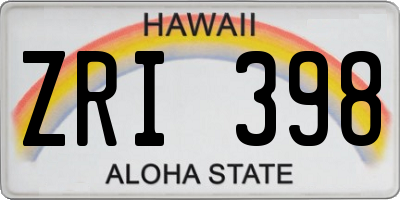 HI license plate ZRI398