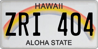 HI license plate ZRI404