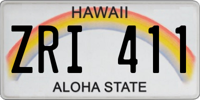 HI license plate ZRI411