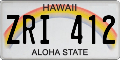 HI license plate ZRI412