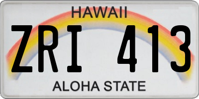 HI license plate ZRI413
