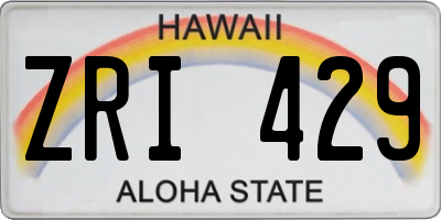 HI license plate ZRI429