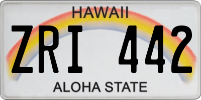 HI license plate ZRI442