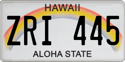 HI license plate ZRI445