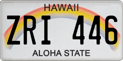 HI license plate ZRI446