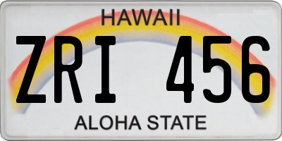 HI license plate ZRI456