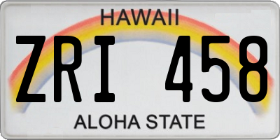 HI license plate ZRI458