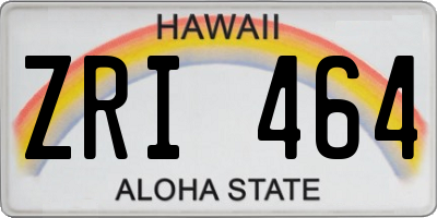 HI license plate ZRI464