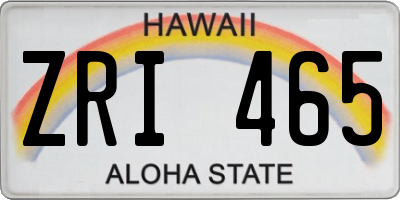 HI license plate ZRI465