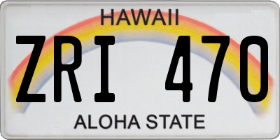 HI license plate ZRI470