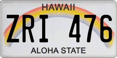 HI license plate ZRI476