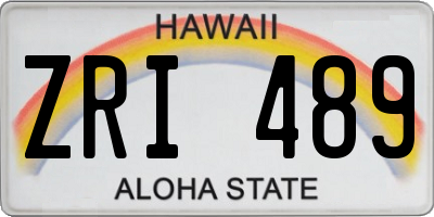 HI license plate ZRI489