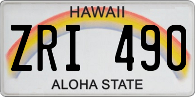 HI license plate ZRI490