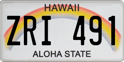 HI license plate ZRI491