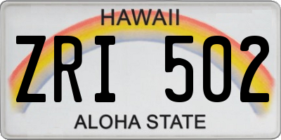HI license plate ZRI502