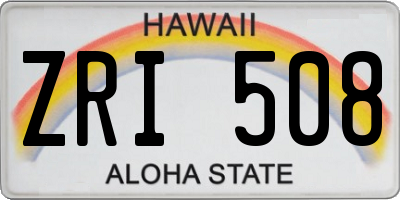 HI license plate ZRI508