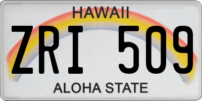 HI license plate ZRI509