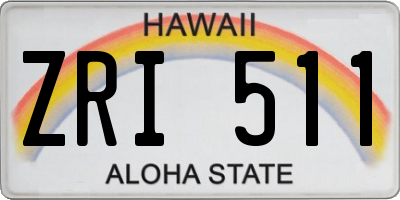 HI license plate ZRI511