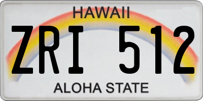 HI license plate ZRI512